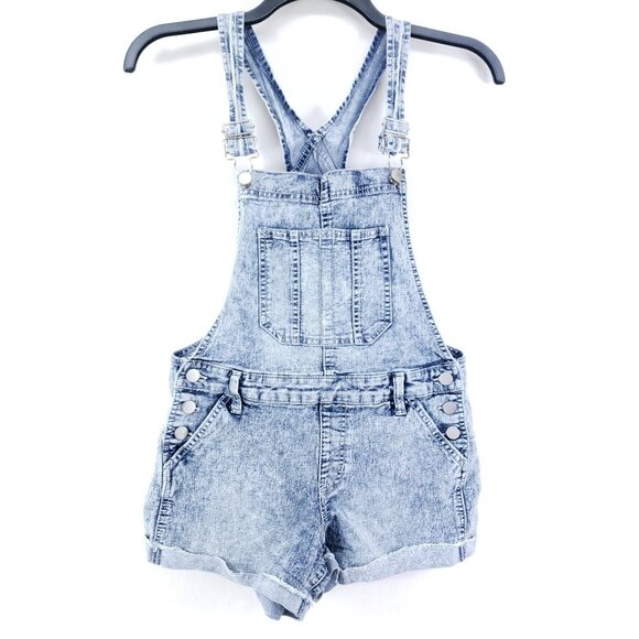 No Boundaries Other - No Boundaries Juniors Medium 7-9 Acid Wash Denim Shortalls